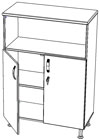 Шкаф широкий полуоткрытый 3 уровня BRA.ZNL3